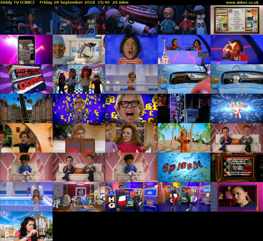 Diddy TV (CBBC) Friday 28 September 2018 15:40 - 16:00