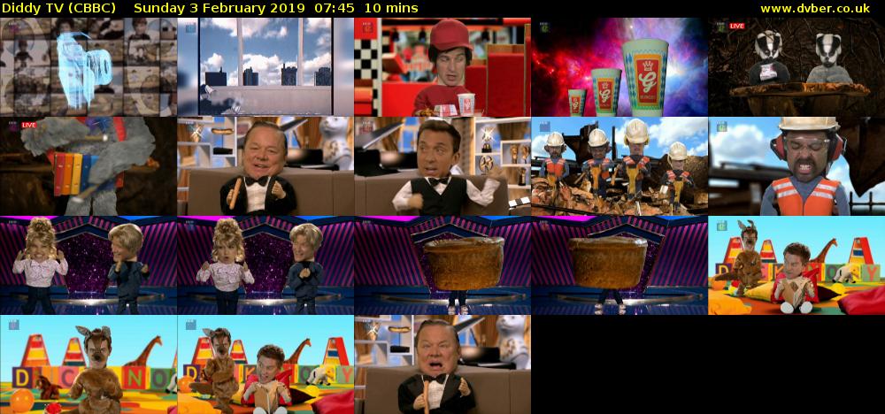 Diddy TV (CBBC) Sunday 3 February 2019 07:45 - 07:55