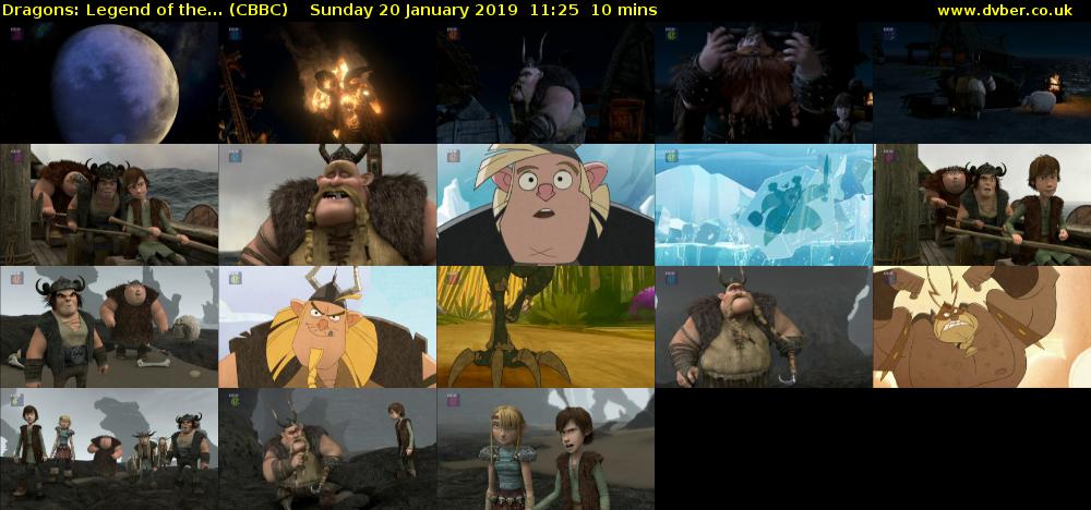 Dragons: Legend of the... (CBBC) Sunday 20 January 2019 11:25 - 11:35