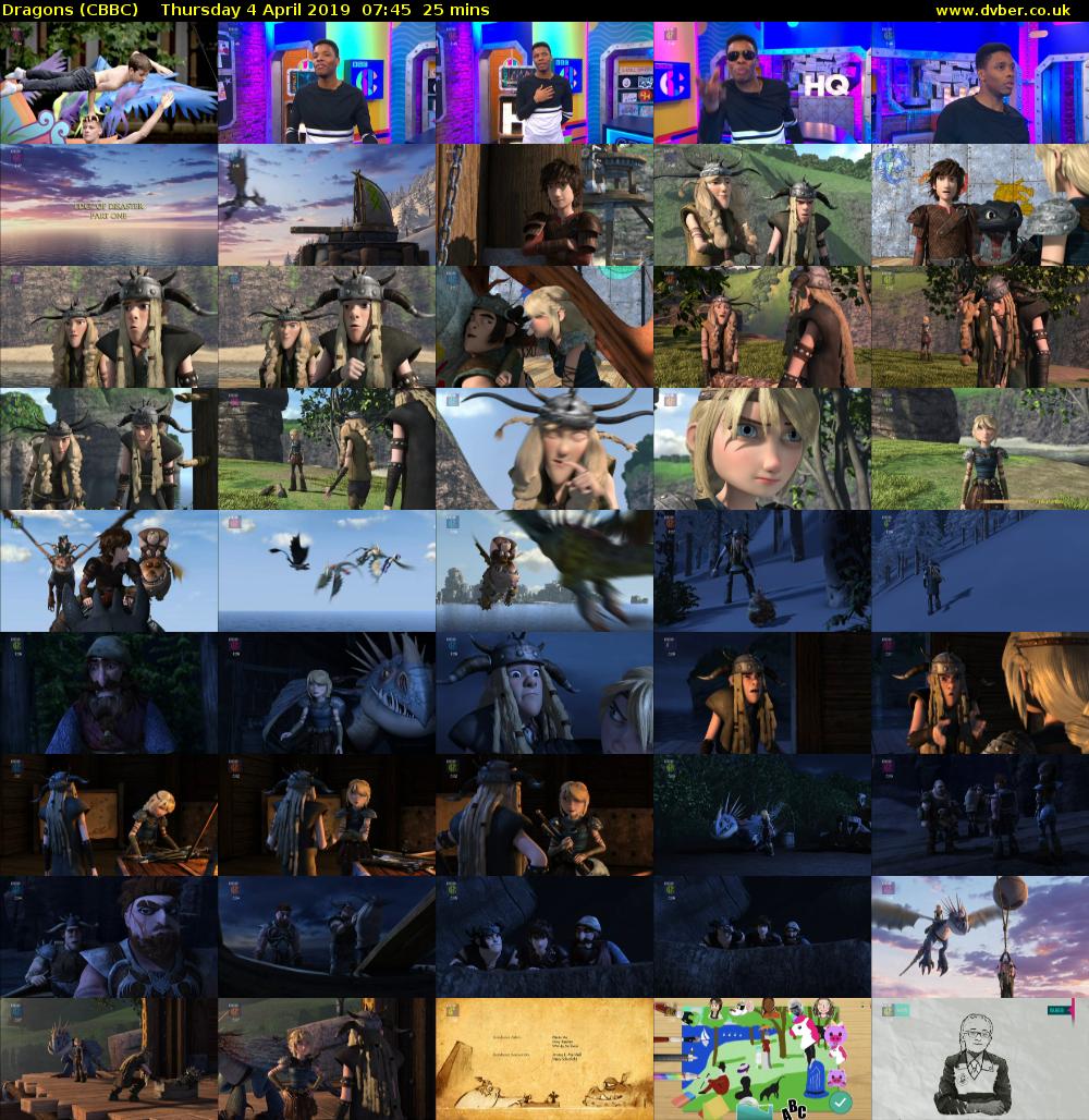 Dragons (CBBC) Thursday 4 April 2019 07:45 - 08:10