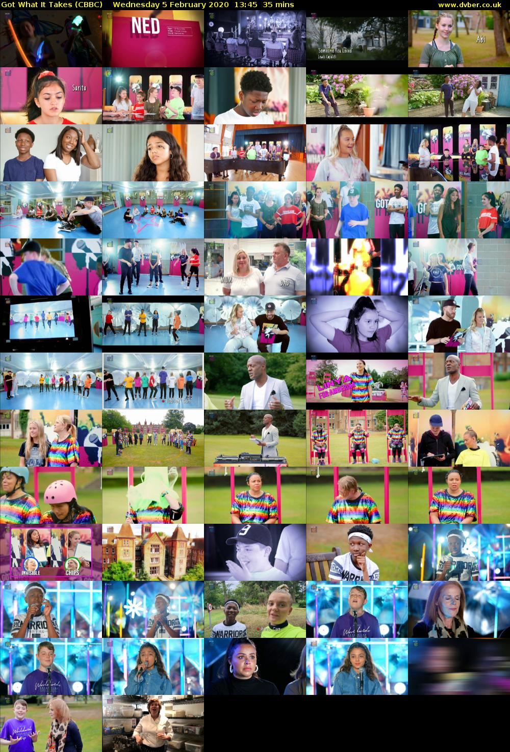 Got What It Takes (CBBC) Wednesday 5 February 2020 13:45 - 14:20