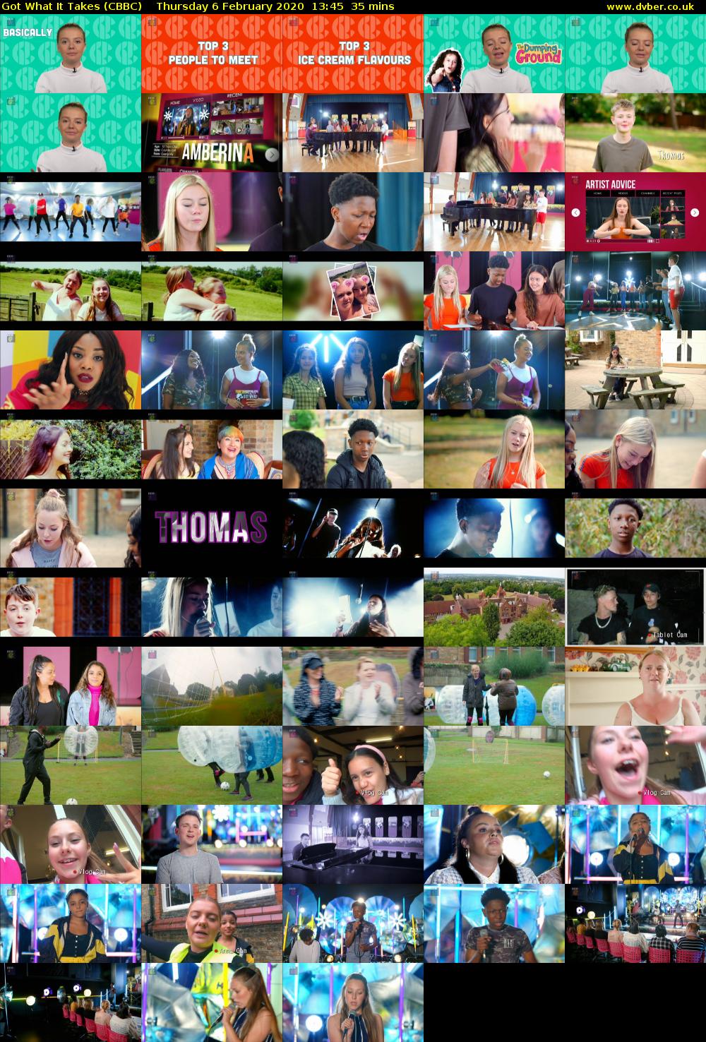 Got What It Takes (CBBC) Thursday 6 February 2020 13:45 - 14:20