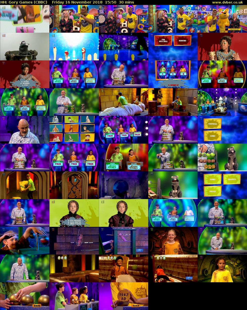 HH: Gory Games (CBBC) Friday 16 November 2018 15:50 - 16:20