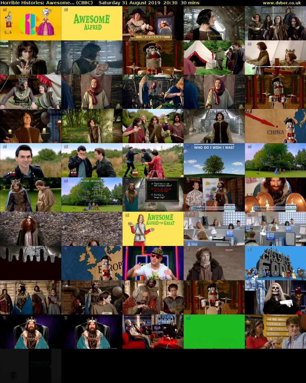 Horrible Histories: Awesome... (CBBC) Saturday 31 August 2019 20:30 - 21:00