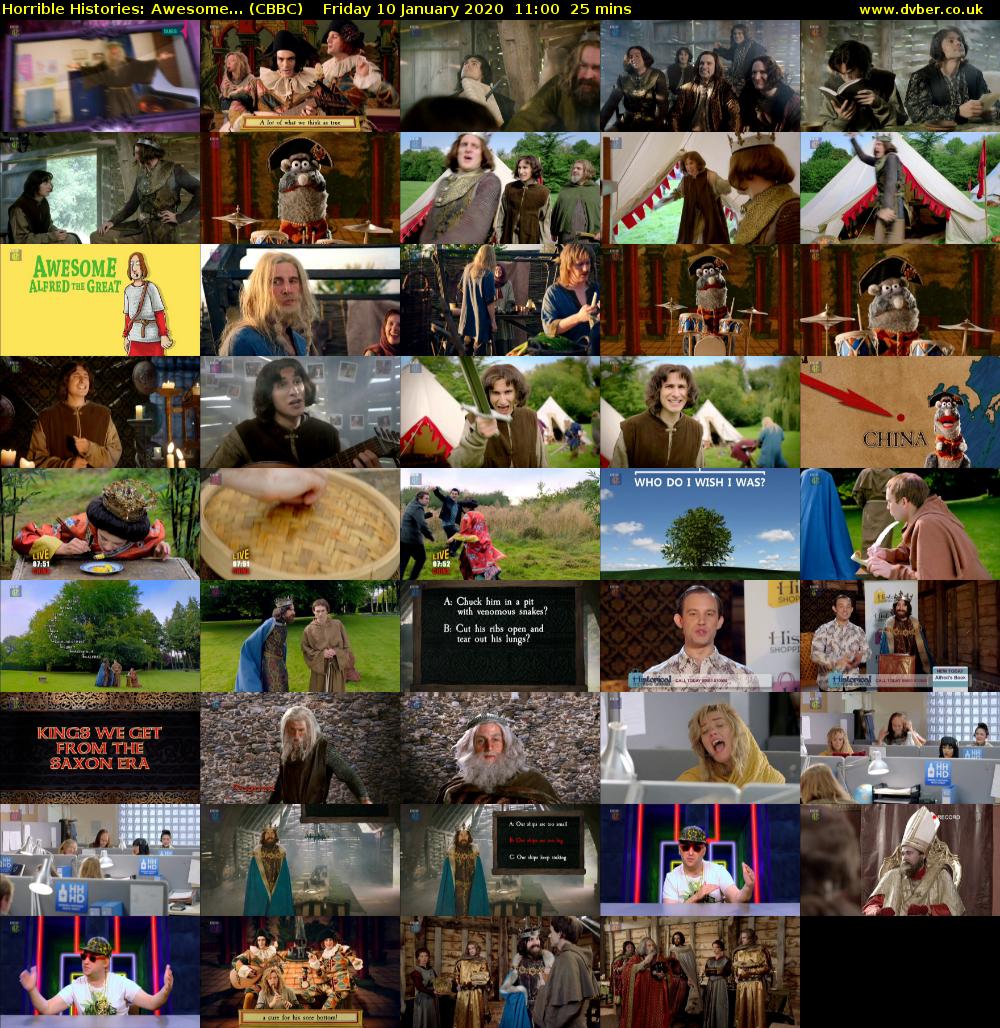 Horrible Histories: Awesome... (CBBC) Friday 10 January 2020 11:00 - 11:25