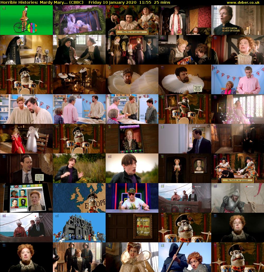 Horrible Histories: Mardy Mary... (CBBC) Friday 10 January 2020 11:55 - 12:20