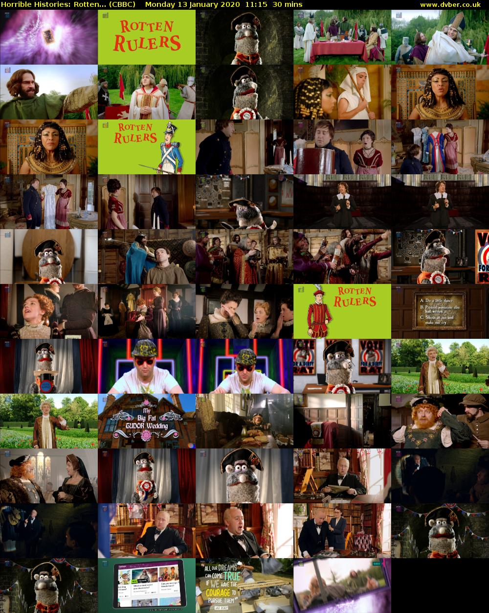 Horrible Histories: Rotten... (CBBC) Monday 13 January 2020 11:15 - 11:45