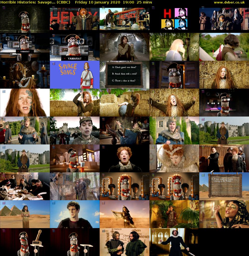 Horrible Histories: Savage... (CBBC) Friday 10 January 2020 19:00 - 19:25