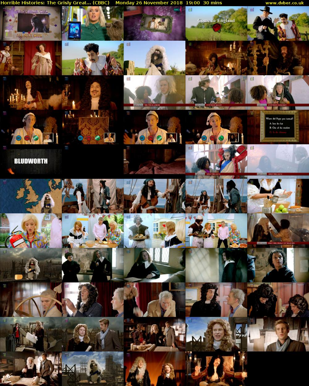 Horrible Histories: The Grisly Great... (CBBC) Monday 26 November 2018 19:00 - 19:30