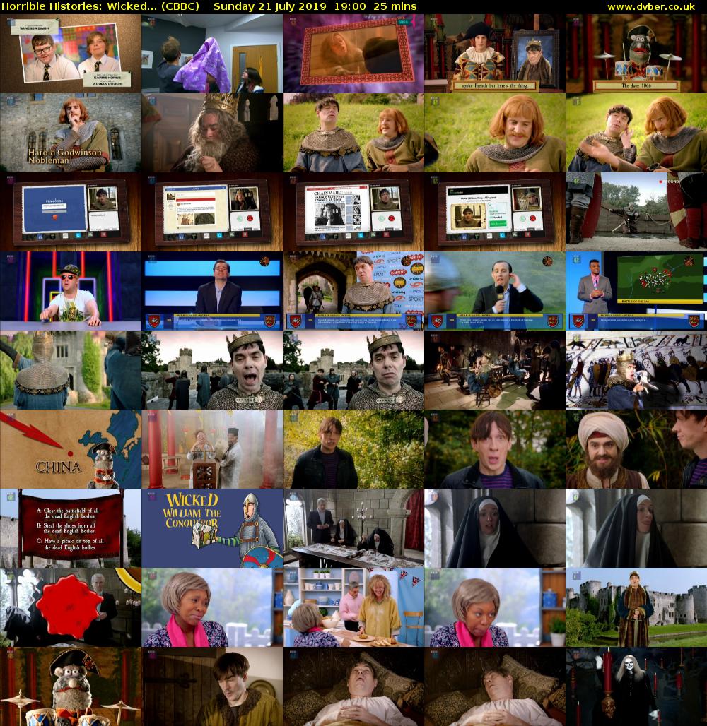 Horrible Histories: Wicked... (CBBC) Sunday 21 July 2019 19:00 - 19:25