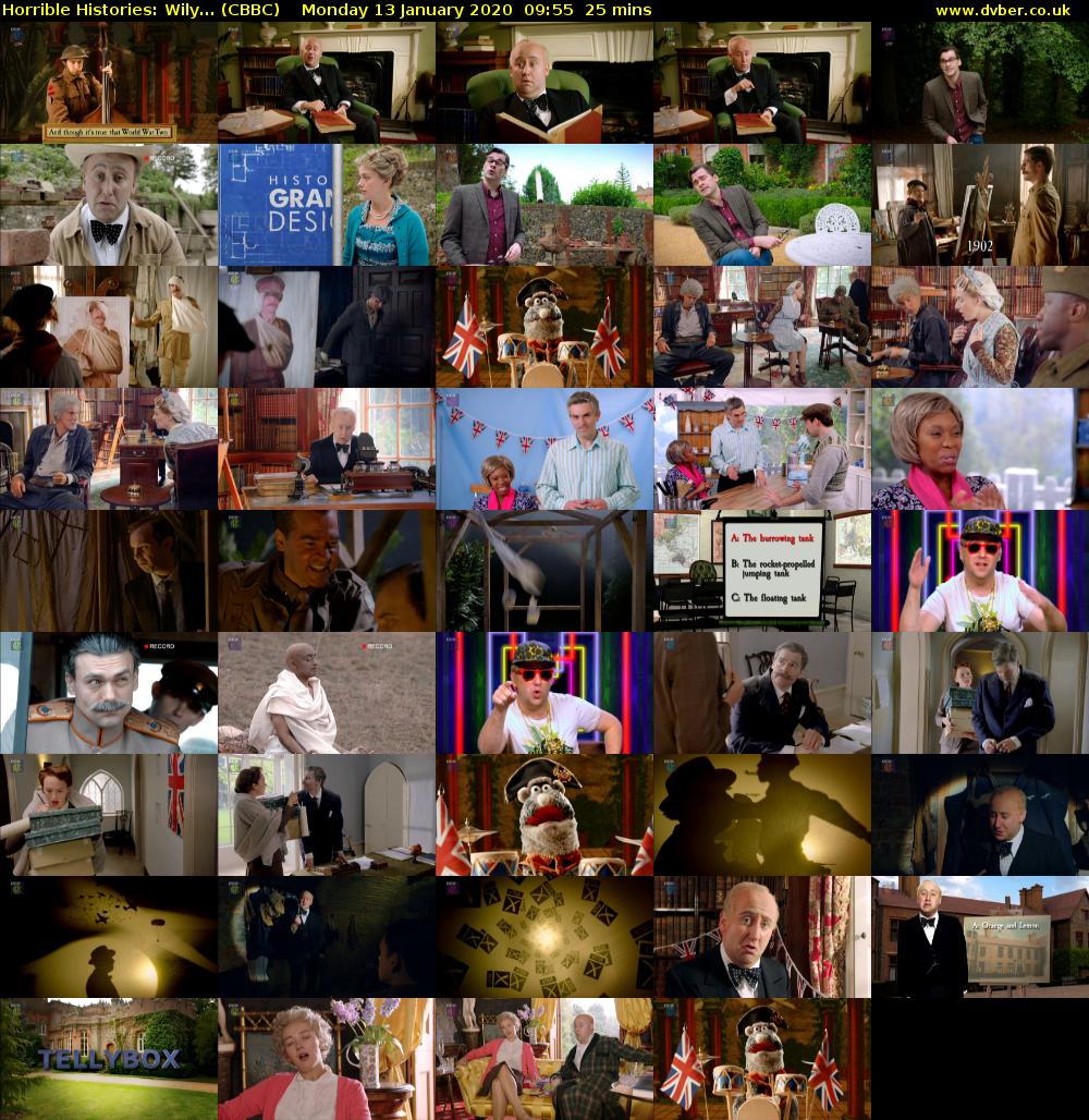 Horrible Histories: Wily... (CBBC) Monday 13 January 2020 09:55 - 10:20