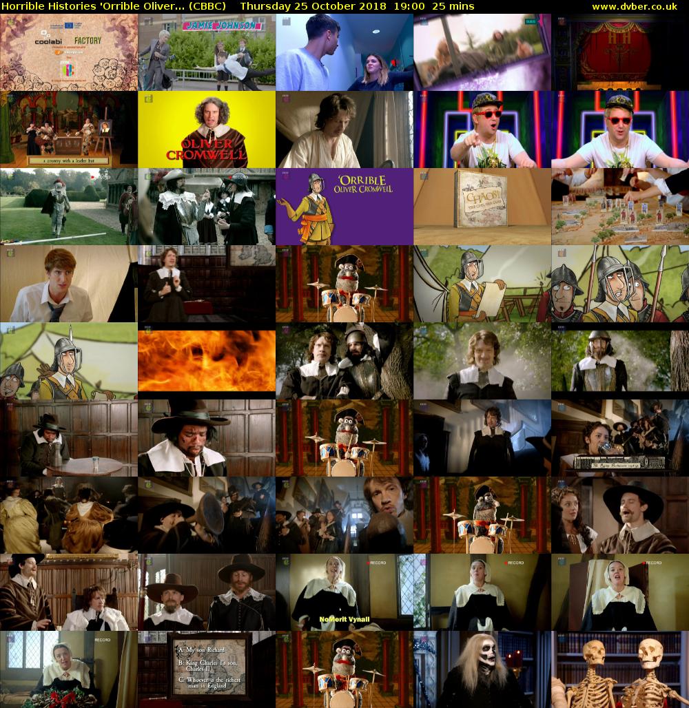 Horrible Histories 'Orrible Oliver... (CBBC) Thursday 25 October 2018 19:00 - 19:25