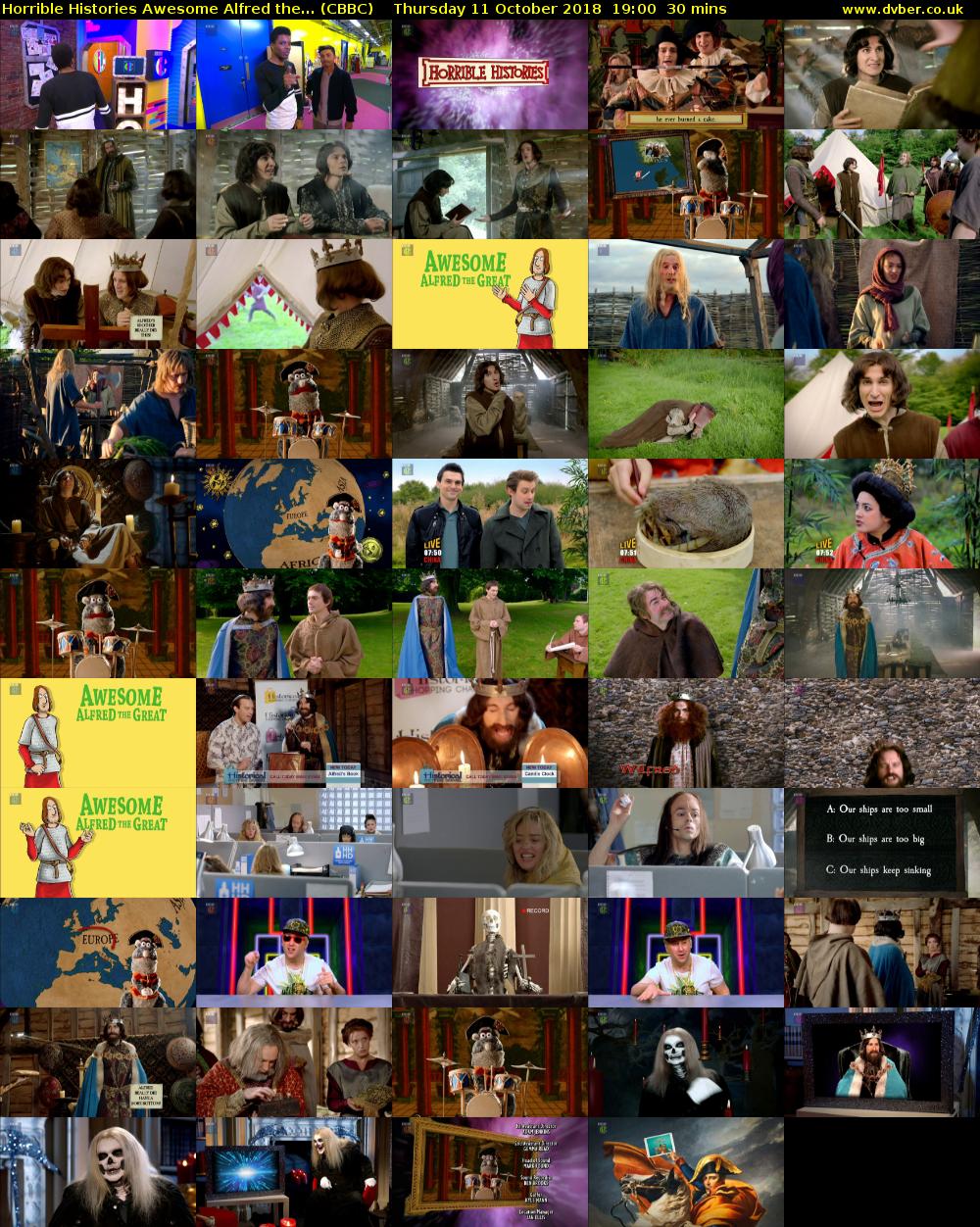 Horrible Histories Awesome Alfred the... (CBBC) Thursday 11 October 2018 19:00 - 19:30