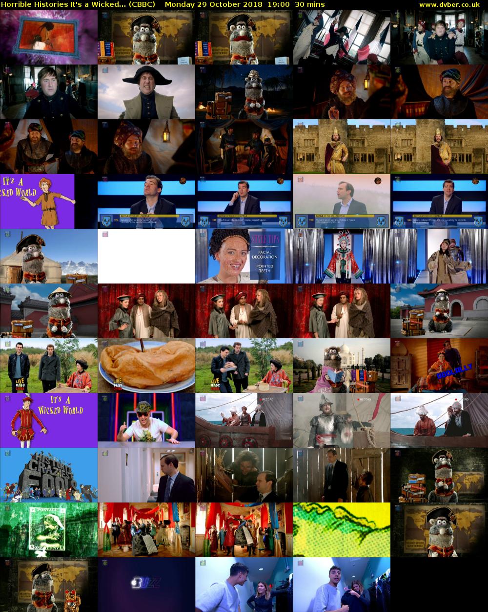 Horrible Histories It's a Wicked... (CBBC) Monday 29 October 2018 19:00 - 19:30