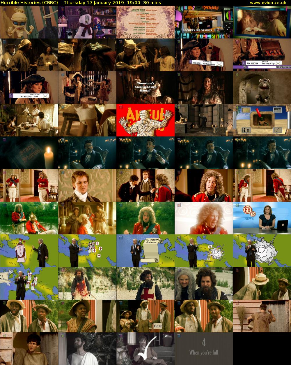 Horrible Histories (CBBC) Thursday 17 January 2019 19:00 - 19:30
