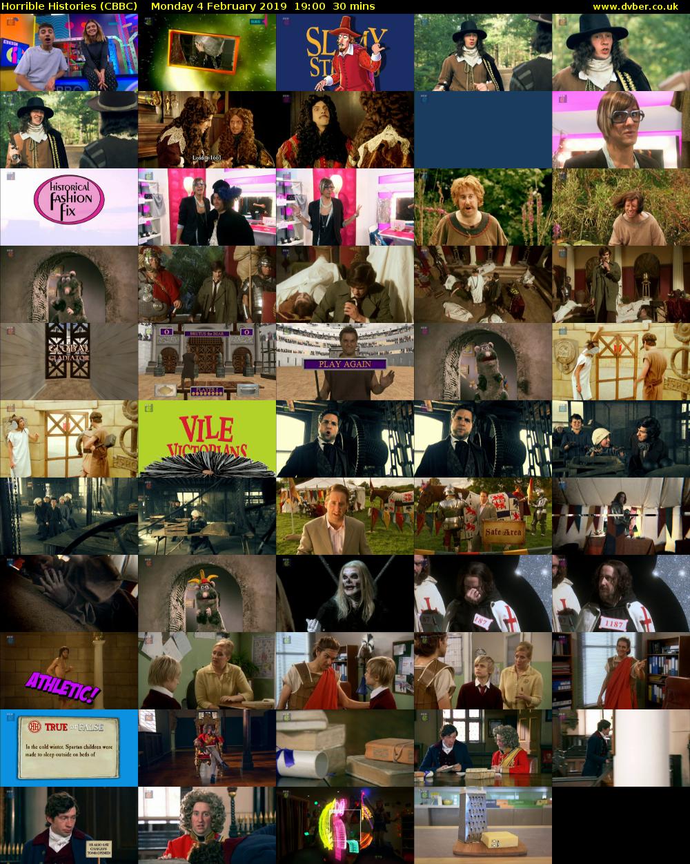 Horrible Histories (CBBC) Monday 4 February 2019 19:00 - 19:30