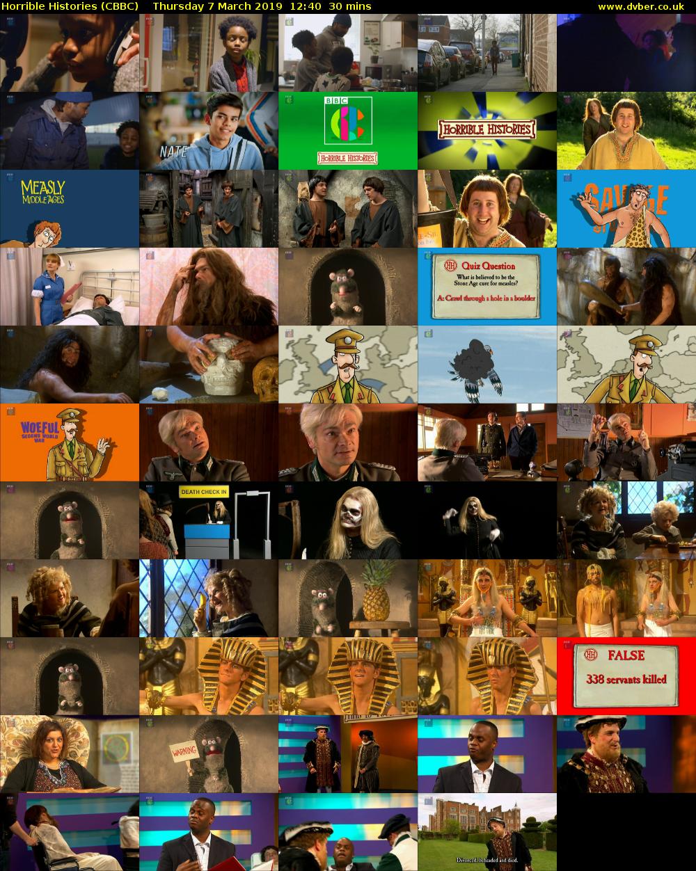 Horrible Histories (CBBC) Thursday 7 March 2019 12:40 - 13:10