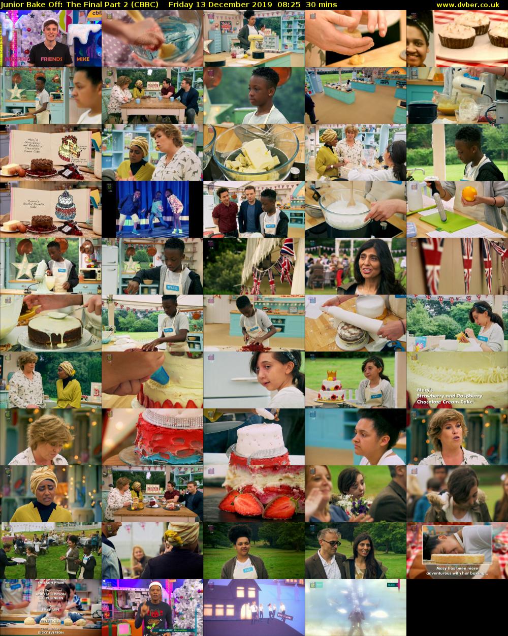 Junior Bake Off: The Final Part 2 (CBBC) Friday 13 December 2019 08:25 - 08:55