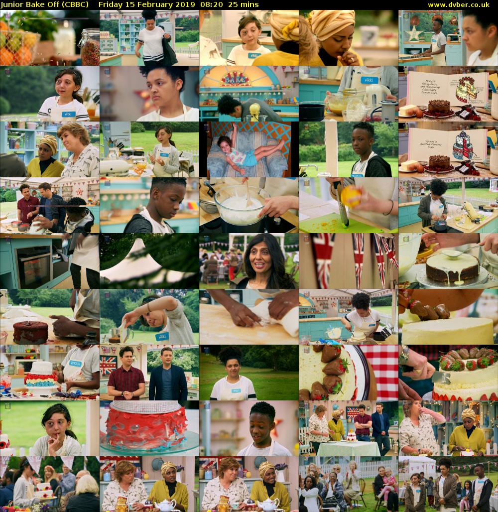 Junior Bake Off (CBBC) Friday 15 February 2019 08:20 - 08:45