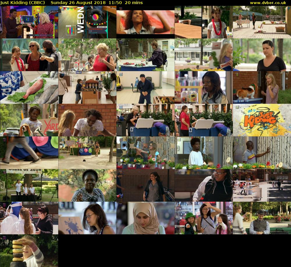 Just Kidding (CBBC) Sunday 26 August 2018 11:50 - 12:10