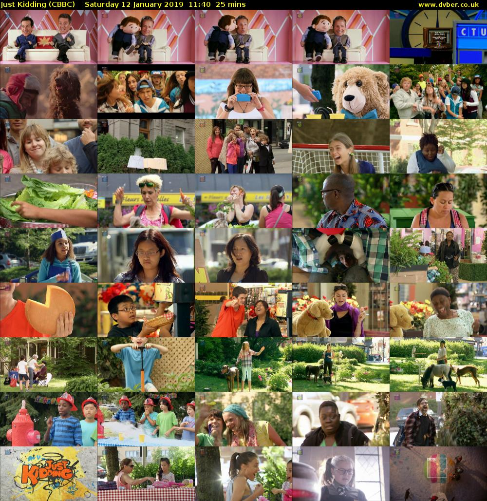 Just Kidding (CBBC) Saturday 12 January 2019 11:40 - 12:05