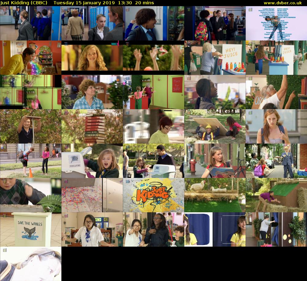 Just Kidding (CBBC) Tuesday 15 January 2019 13:30 - 13:50