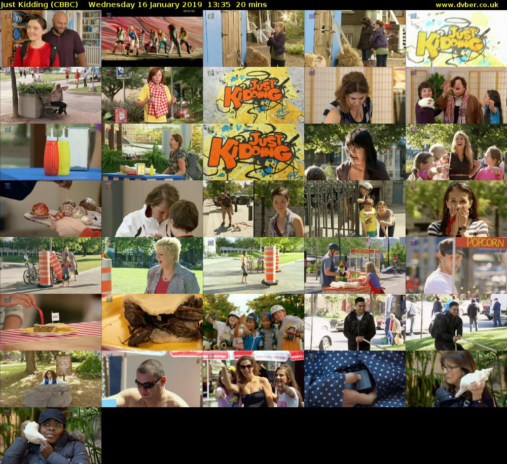 Just Kidding (CBBC) Wednesday 16 January 2019 13:35 - 13:55
