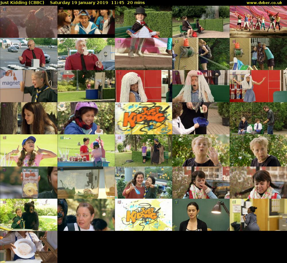 Just Kidding (CBBC) Saturday 19 January 2019 11:45 - 12:05