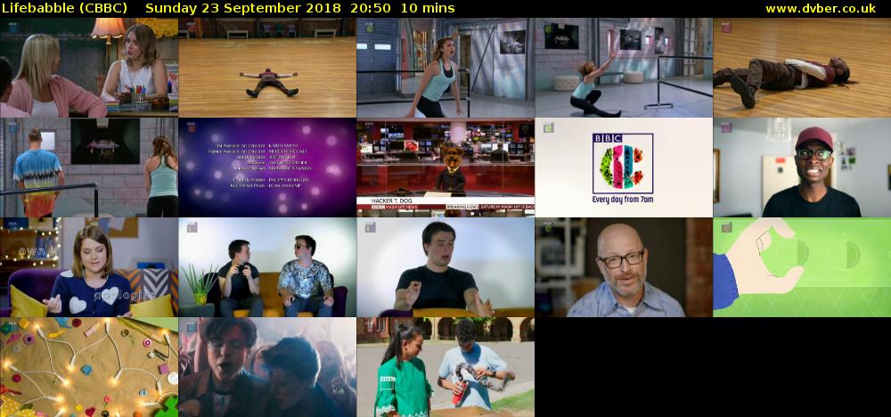 Lifebabble (CBBC) Sunday 23 September 2018 20:50 - 21:00