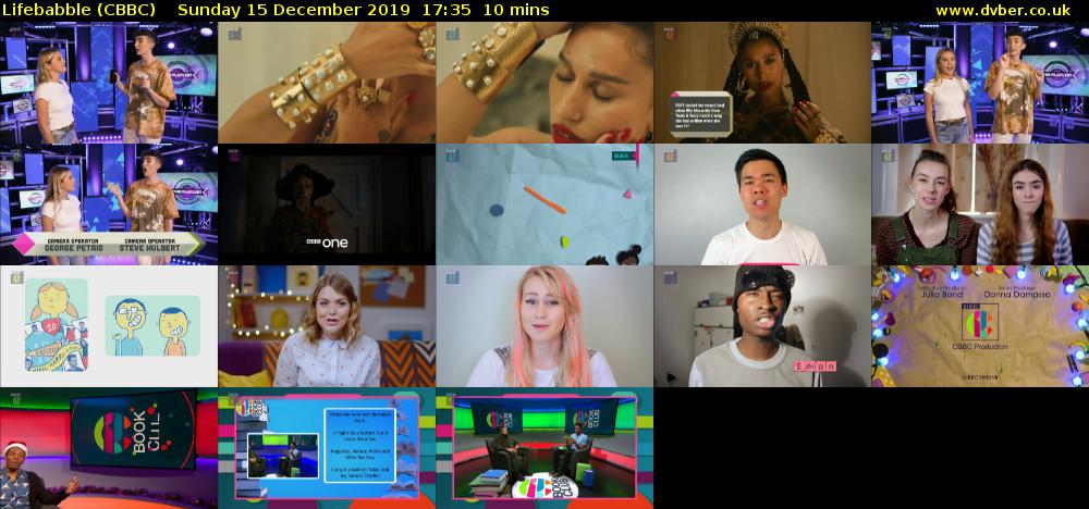 Lifebabble (CBBC) Sunday 15 December 2019 17:35 - 17:45
