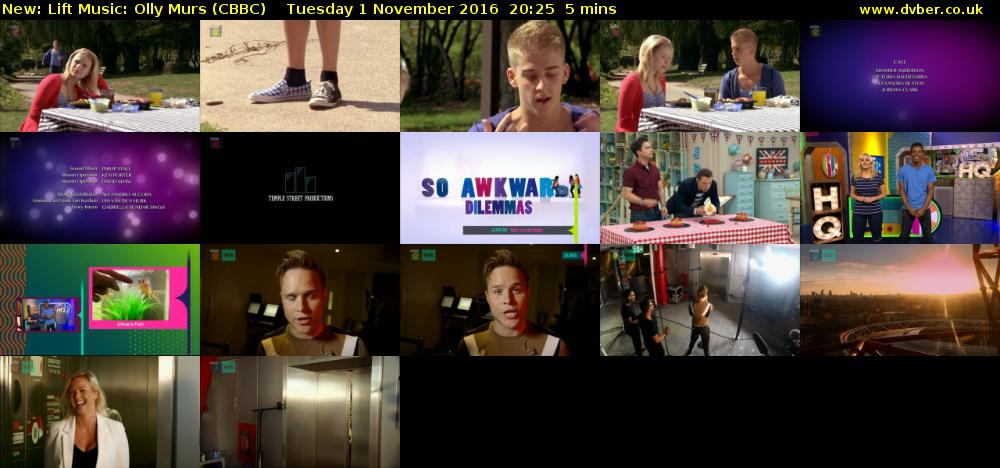 Lift Music: Olly Murs (CBBC) Tuesday 1 November 2016 20:25 - 20:30