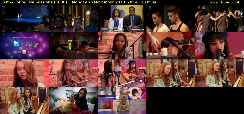 Lost & Found Jam Sessions (CBBC) Monday 26 November 2018 20:50 - 21:00