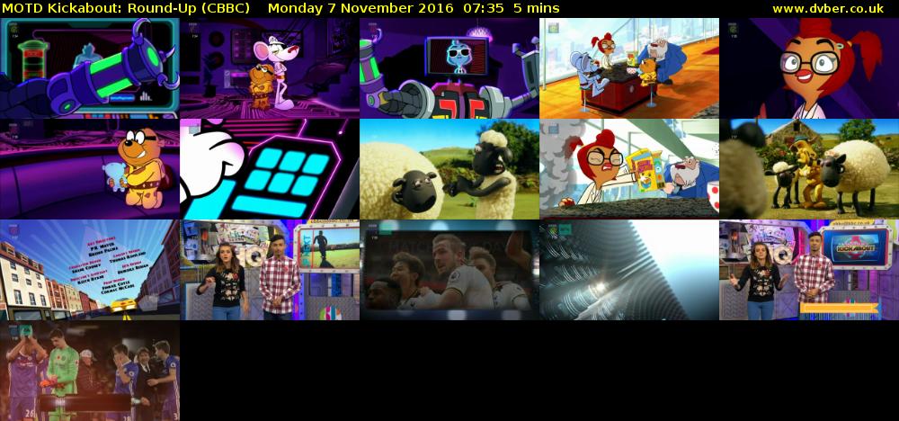 MOTD Kickabout: Round-Up (CBBC) Monday 7 November 2016 07:35 - 07:40