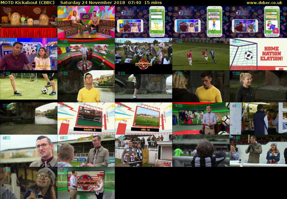 MOTD Kickabout (CBBC) Saturday 24 November 2018 07:40 - 07:55
