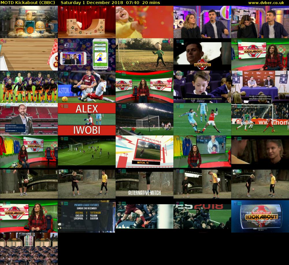 MOTD Kickabout (CBBC) Saturday 1 December 2018 07:40 - 08:00