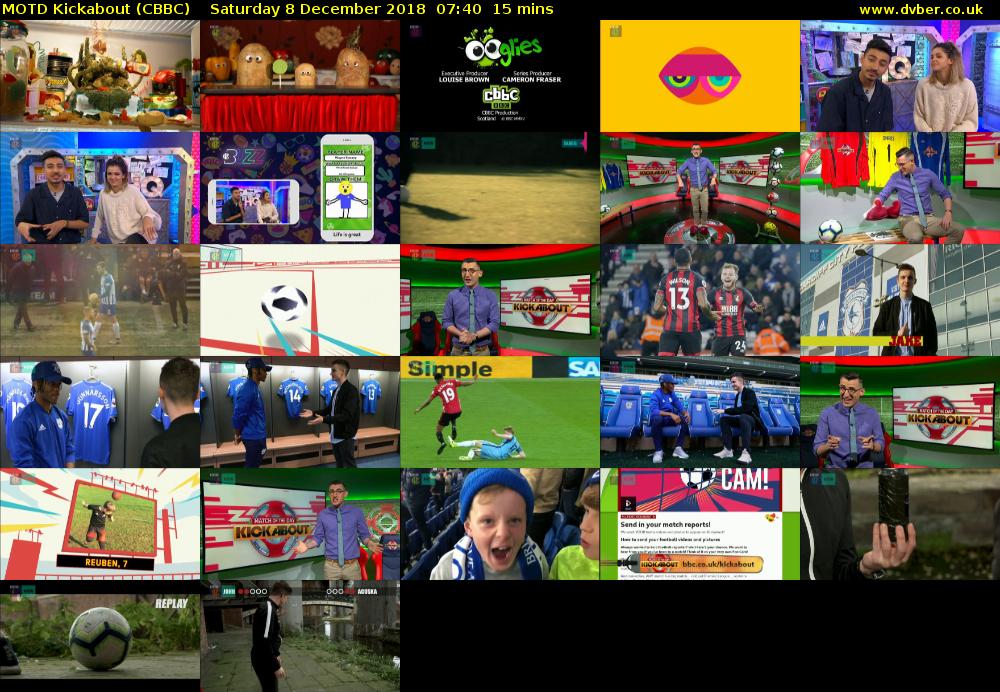 MOTD Kickabout (CBBC) Saturday 8 December 2018 07:40 - 07:55