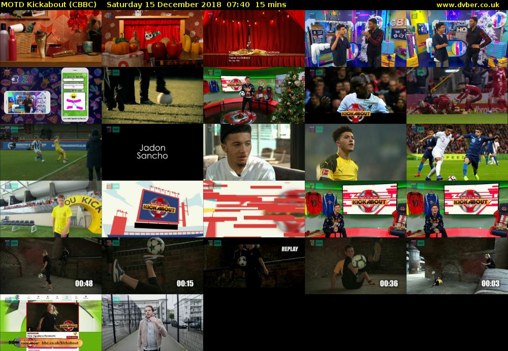 MOTD Kickabout (CBBC) Saturday 15 December 2018 07:40 - 07:55