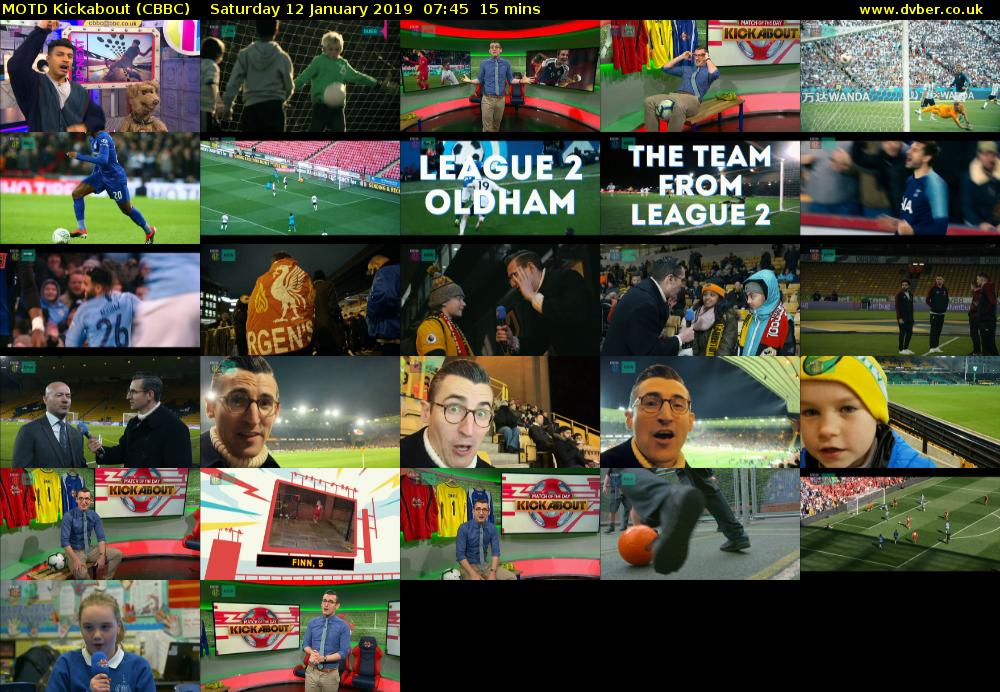 MOTD Kickabout (CBBC) Saturday 12 January 2019 07:45 - 08:00