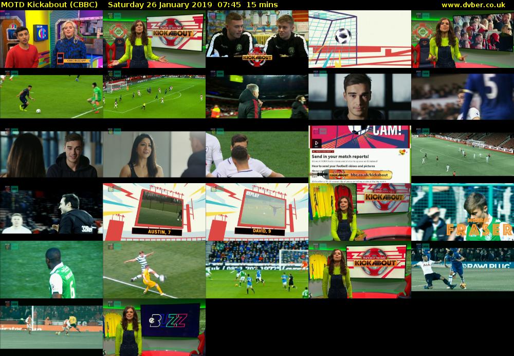 MOTD Kickabout (CBBC) Saturday 26 January 2019 07:45 - 08:00