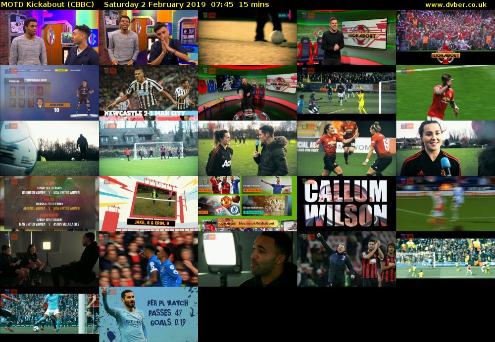 MOTD Kickabout (CBBC) Saturday 2 February 2019 07:45 - 08:00
