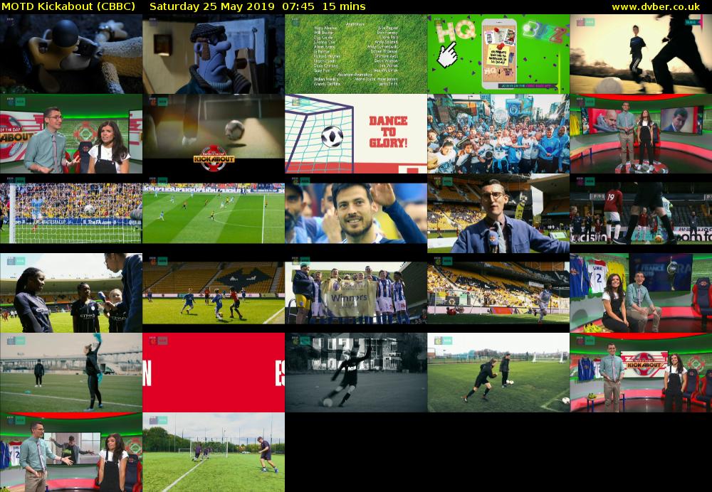 MOTD Kickabout (CBBC) Saturday 25 May 2019 07:45 - 08:00
