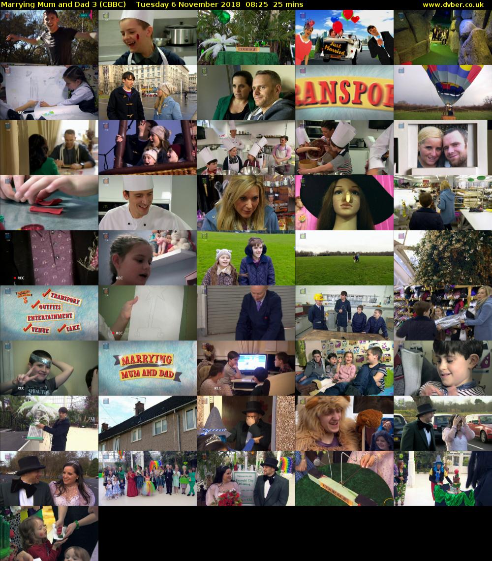 Marrying Mum and Dad 3 (CBBC) Tuesday 6 November 2018 08:25 - 08:50