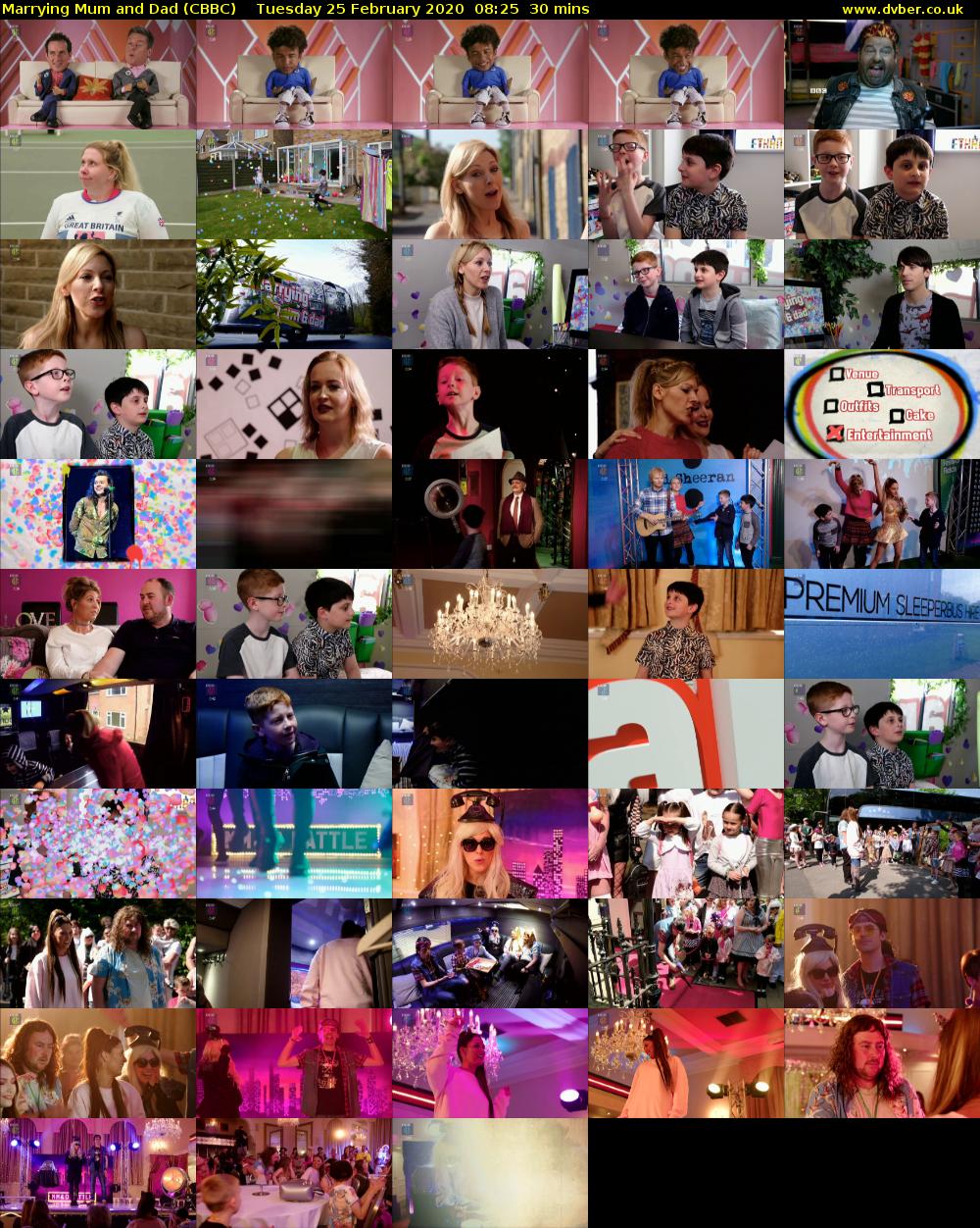 Marrying Mum and Dad (CBBC) Tuesday 25 February 2020 08:25 - 08:55