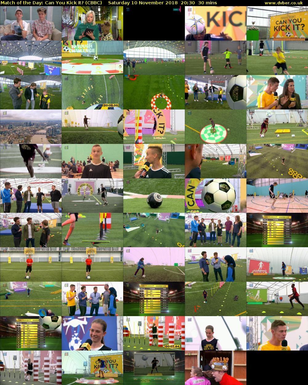 Match of the Day: Can You Kick It? (CBBC) Saturday 10 November 2018 20:30 - 21:00