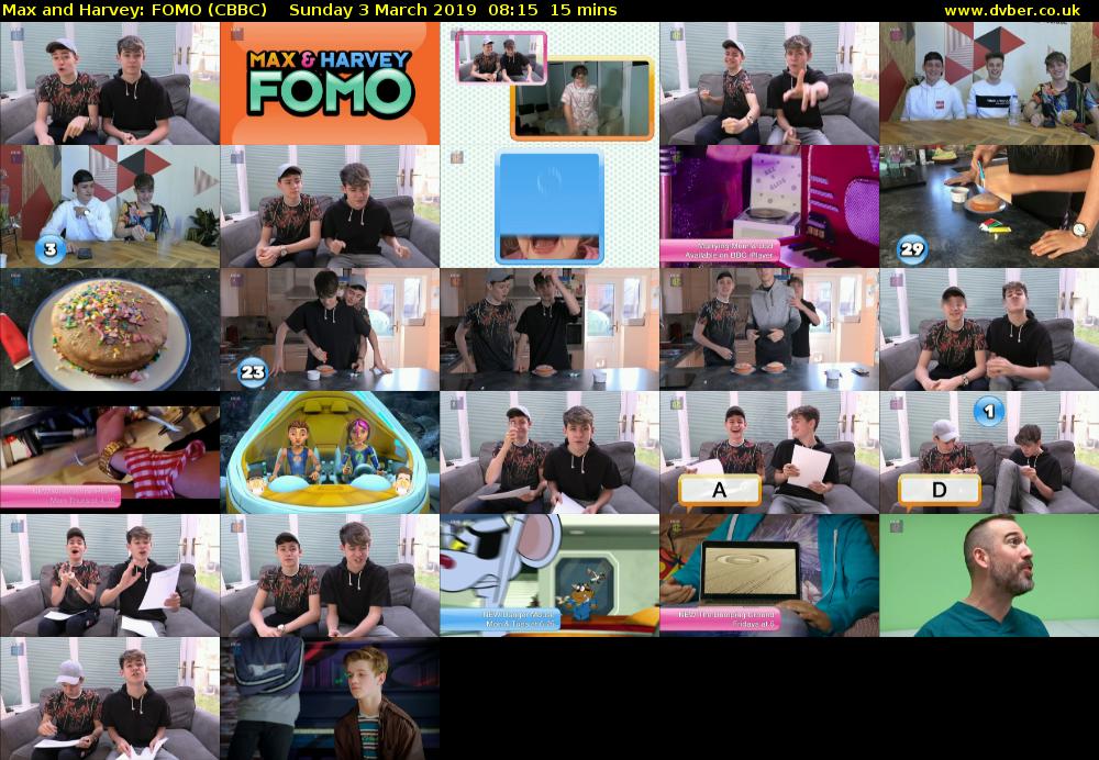 Max and Harvey: FOMO (CBBC) Sunday 3 March 2019 08:15 - 08:30