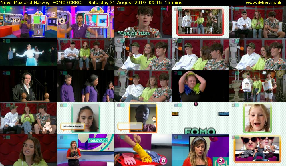 Max and Harvey: FOMO (CBBC) Saturday 31 August 2019 09:15 - 09:30