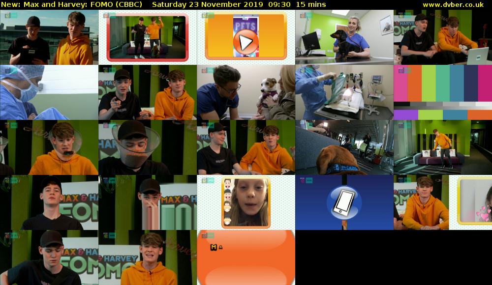 Max and Harvey: FOMO (CBBC) Saturday 23 November 2019 09:30 - 09:45
