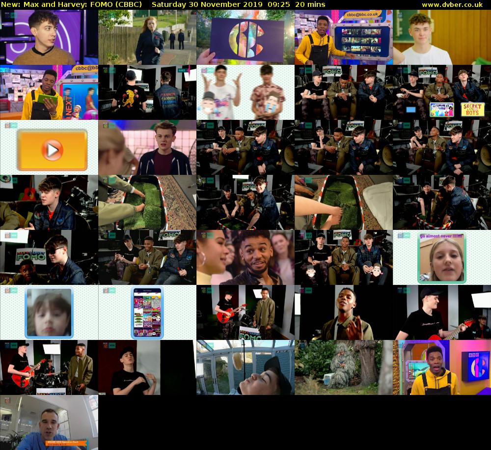 Max and Harvey: FOMO (CBBC) Saturday 30 November 2019 09:25 - 09:45