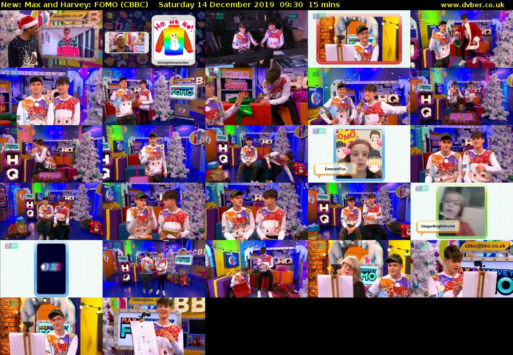Max and Harvey: FOMO (CBBC) Saturday 14 December 2019 09:30 - 09:45