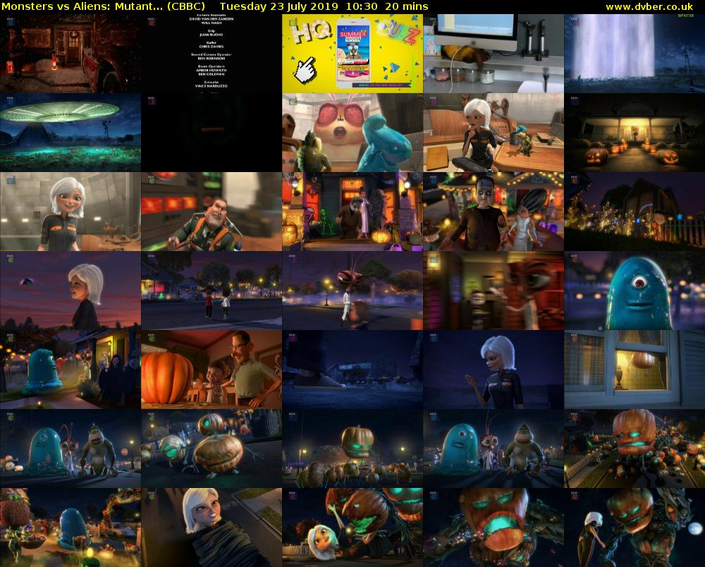 Monsters vs Aliens: Mutant... (CBBC) Tuesday 23 July 2019 10:30 - 10:50